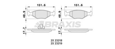 AA0182 BRAXIS Комплект тормозных колодок, дисковый тормоз