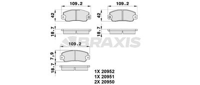 AB0174 BRAXIS Комплект тормозных колодок, дисковый тормоз