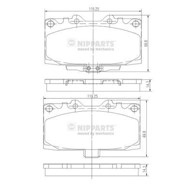 N3607022 NIPPARTS Комплект тормозных колодок, дисковый тормоз