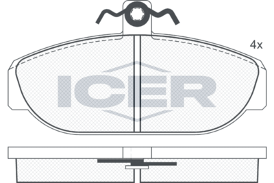 181014 ICER Комплект тормозных колодок, дисковый тормоз