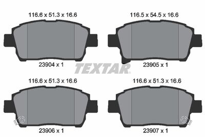 2390401 TEXTAR Комплект тормозных колодок, дисковый тормоз