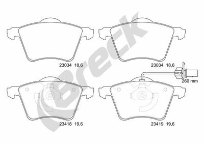 234180070310 BRECK Комплект тормозных колодок, дисковый тормоз