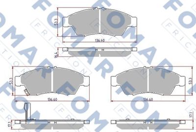 FO923881 FOMAR Friction Комплект тормозных колодок, дисковый тормоз