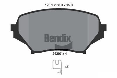 BPD2122 BENDIX Braking Комплект тормозных колодок, дисковый тормоз