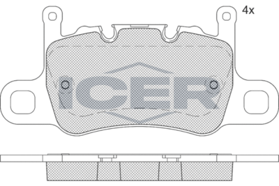182348 ICER Комплект тормозных колодок, дисковый тормоз