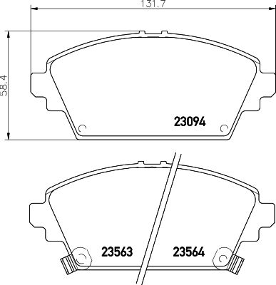 8DB355039651 HELLA PAGID Комплект тормозных колодок, дисковый тормоз