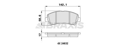 AA0051 BRAXIS Комплект тормозных колодок, дисковый тормоз