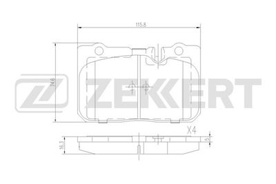 BS3035 ZEKKERT Комплект тормозных колодок, дисковый тормоз