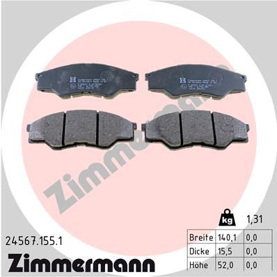 245671551 ZIMMERMANN Комплект тормозных колодок, дисковый тормоз