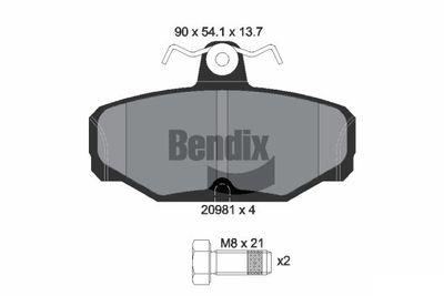 BPD1739 BENDIX Braking Комплект тормозных колодок, дисковый тормоз