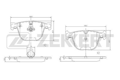 BS1582 ZEKKERT Комплект тормозных колодок, дисковый тормоз