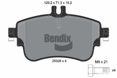 BPD1088 BENDIX Braking Комплект тормозных колодок, дисковый тормоз