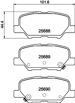 8DB355029331 HELLA Комплект тормозных колодок, дисковый тормоз