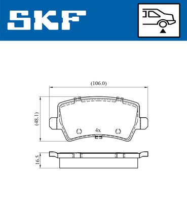 VKBP90582 SKF Комплект тормозных колодок, дисковый тормоз