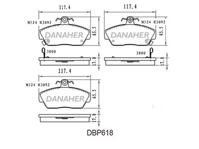 DBP618 DANAHER Комплект тормозных колодок, дисковый тормоз