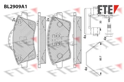 BL2909A1 FTE Комплект тормозных колодок, дисковый тормоз
