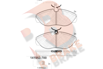 RB1053700 R BRAKE Комплект тормозных колодок, дисковый тормоз