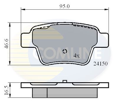 CBP01658 COMLINE Комплект тормозных колодок, дисковый тормоз