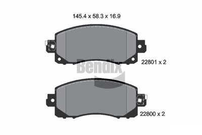 BPD2322 BENDIX Braking Комплект тормозных колодок, дисковый тормоз