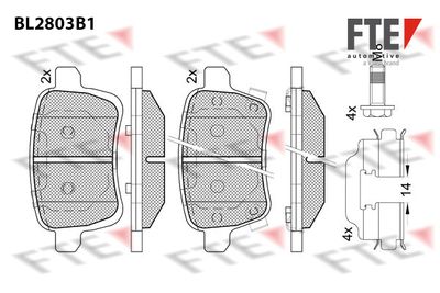 9011097 FTE Комплект тормозных колодок, дисковый тормоз