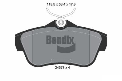 BPD1595 BENDIX Braking Комплект тормозных колодок, дисковый тормоз