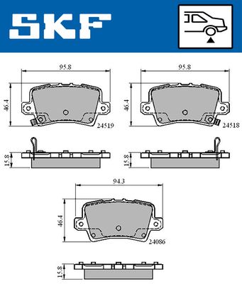 VKBP90187A SKF Комплект тормозных колодок, дисковый тормоз