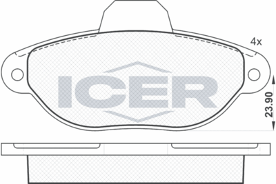181018 ICER Комплект тормозных колодок, дисковый тормоз