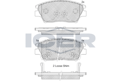 182293 ICER Комплект тормозных колодок, дисковый тормоз