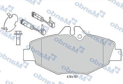 MBF015667 MANDO Комплект тормозных колодок, дисковый тормоз