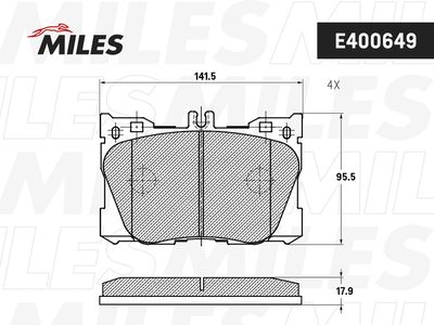 E400649 MILES Комплект тормозных колодок, дисковый тормоз