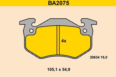 BA2075 BARUM Комплект тормозных колодок, дисковый тормоз