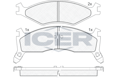 141270 ICER Комплект тормозных колодок, дисковый тормоз