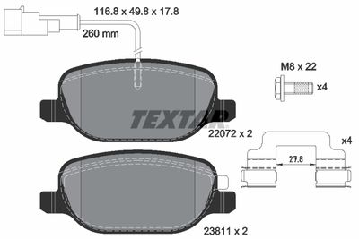 2207201 TEXTAR Комплект тормозных колодок, дисковый тормоз