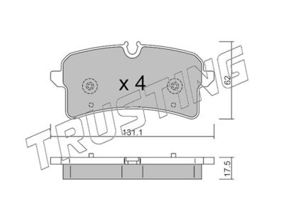 12610 TRUSTING Комплект тормозных колодок, дисковый тормоз