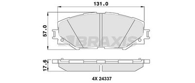 AA0107 BRAXIS Комплект тормозных колодок, дисковый тормоз