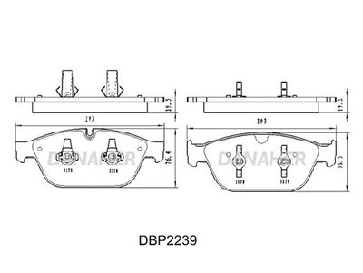 DBP2239 DANAHER Комплект тормозных колодок, дисковый тормоз