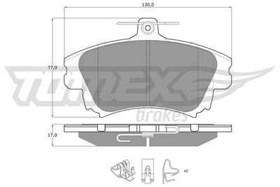 TX1403 TOMEX Brakes Комплект тормозных колодок, дисковый тормоз