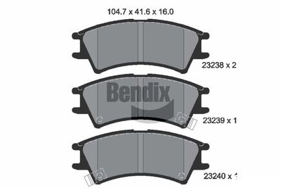 BPD1951 BENDIX Braking Комплект тормозных колодок, дисковый тормоз