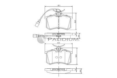 P11063 ASHUKI by Palidium Комплект тормозных колодок, дисковый тормоз