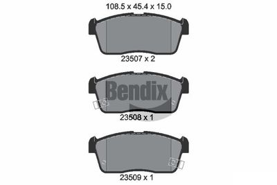 BPD1996 BENDIX Braking Комплект тормозных колодок, дисковый тормоз
