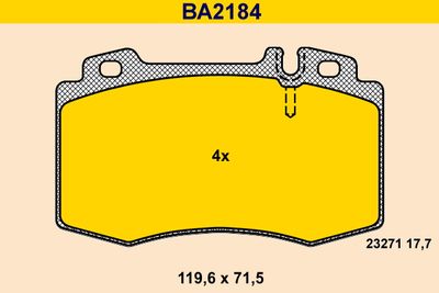 BA2184 BARUM Комплект тормозных колодок, дисковый тормоз