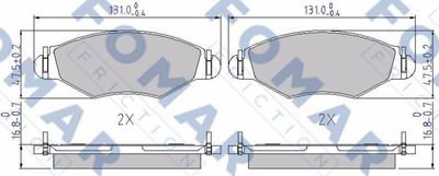 FO906881 FOMAR Friction Комплект тормозных колодок, дисковый тормоз