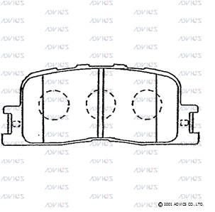 SN885 ADVICS Комплект тормозных колодок, дисковый тормоз