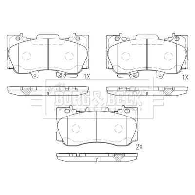 BBP2861 BORG & BECK Комплект тормозных колодок, дисковый тормоз