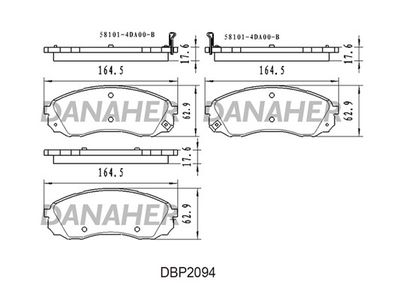 DBP2094 DANAHER Комплект тормозных колодок, дисковый тормоз