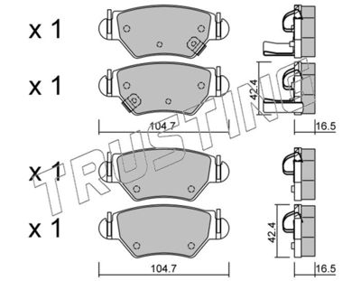 2680 TRUSTING Комплект тормозных колодок, дисковый тормоз
