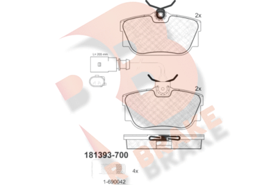 RB1393700 R BRAKE Комплект тормозных колодок, дисковый тормоз