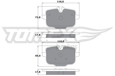 TX1736 TOMEX Brakes Комплект тормозных колодок, дисковый тормоз