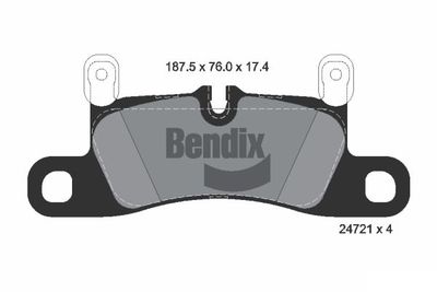 BPD1601 BENDIX Braking Комплект тормозных колодок, дисковый тормоз