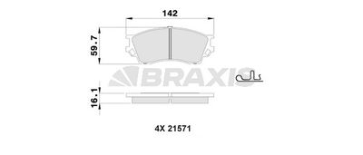 AB0515 BRAXIS Комплект тормозных колодок, дисковый тормоз